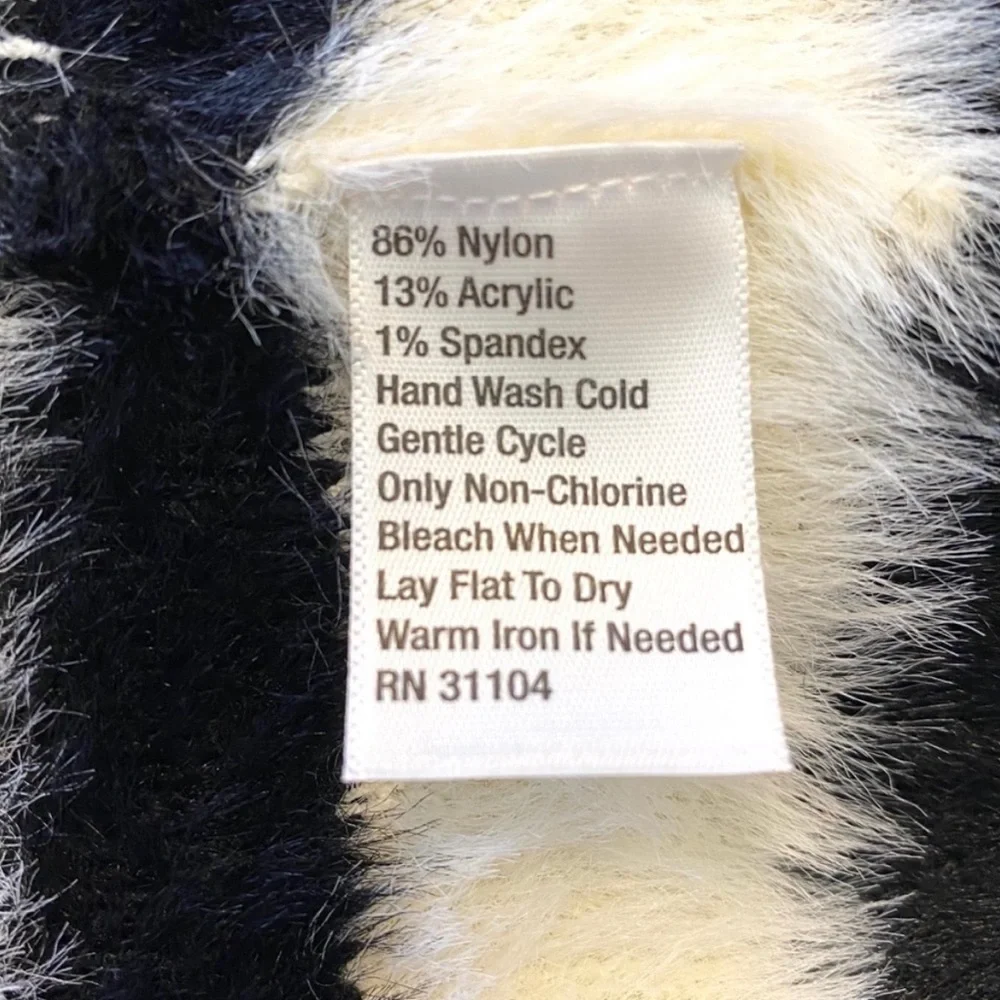 EUC Madison Super-Soft “Eyelash” Mixed Pattern Sweater w/Animal Print & Stripes - Picture 6 of 6